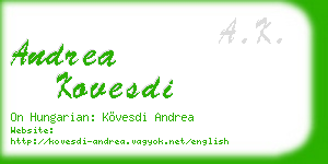 andrea kovesdi business card